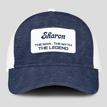 The Man The Myth The Legend Blue Denim Mesh Cap SHARON 13K1 C194PF