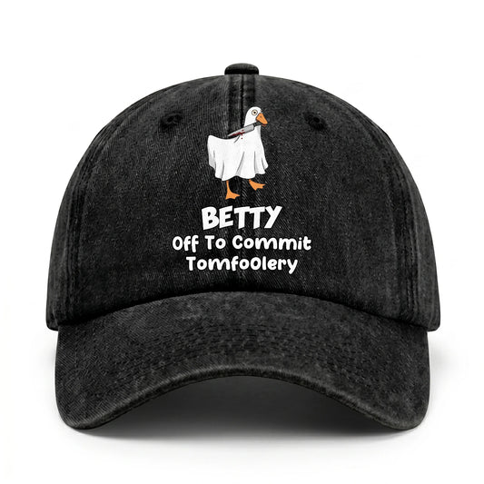 Off To Commit Tomfoolery Funny Goose Washed Cap BETTY 13K1 C131PF