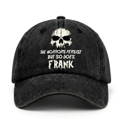 The Horrors Persist But So Does Your Name Cool Skull Washed Cap FRANK 13K1 C134PF