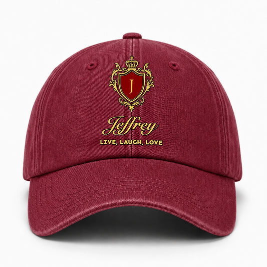 Live Laugh Love Luxury Burgundy Washed Cap JEFFREY 13K1 C119PF