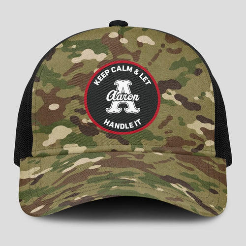 Keep Calm & Let Your Name Handle It Camo Mesh Cap AARON 13K1 C209PF