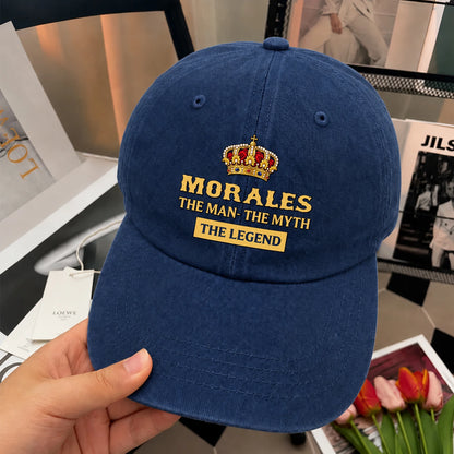 The Man The Myth The Legend King Crown Washed Cap MORALES 13K1 C146PF