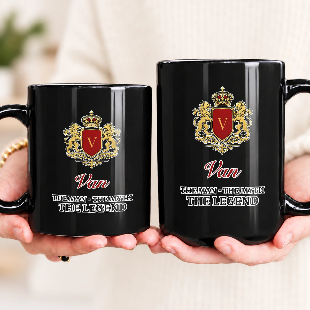 The Man The Myth The Legend Gold Royal Logo Mug VAN 13K1 MG03