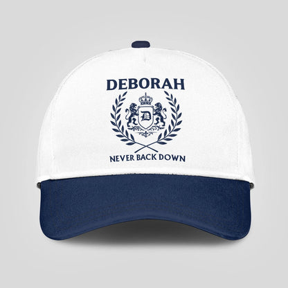 Never Back Down Blue And White Cap DEBORAH 13K1 C59PF