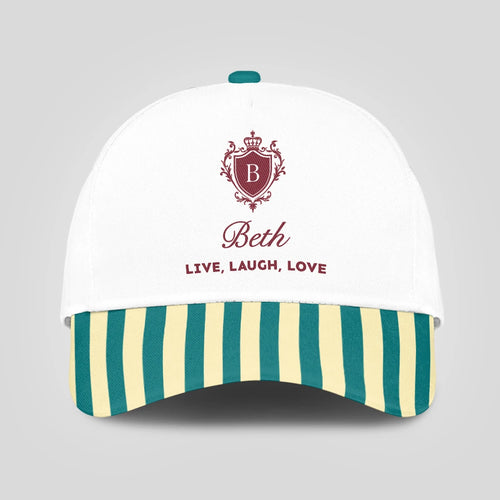 Live Laugh Love Green And Yellow Royal Cap BETH 13K1 C122PF