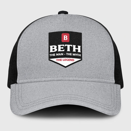 The Man The Myth The Legend Gray Mesh Cap BETH 13K1 C189PF