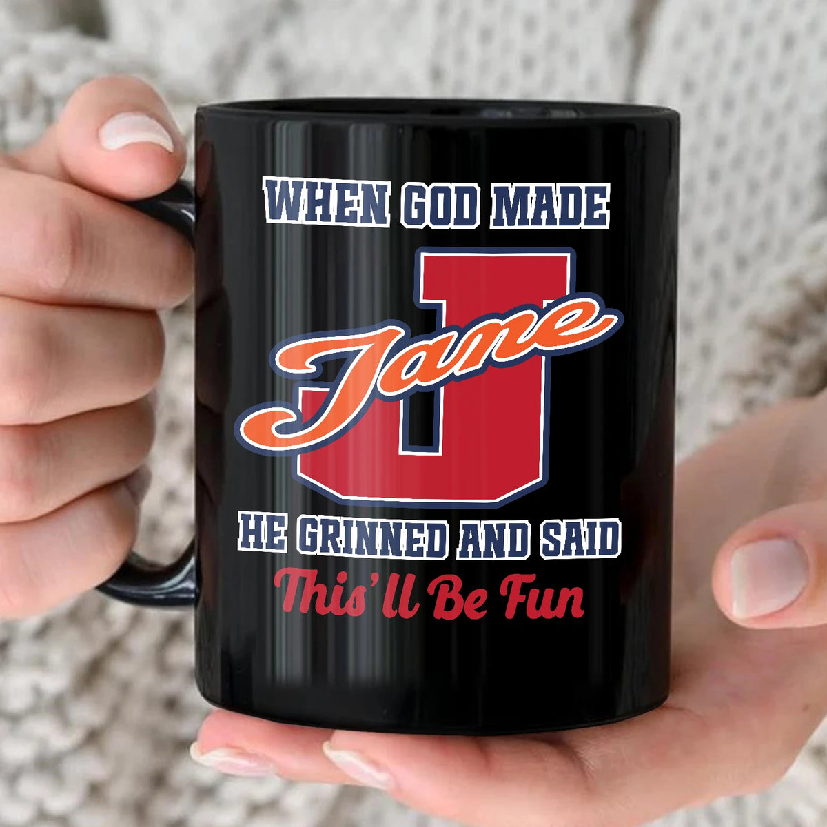 When God Made Your Name Personalized Baseball Mug JANE 13K1 MG07