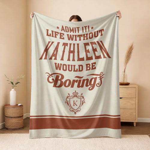 Life Without Your Name Would Be Boring Cream Terracotta Blanket KATHLEEN 13K1 BK24