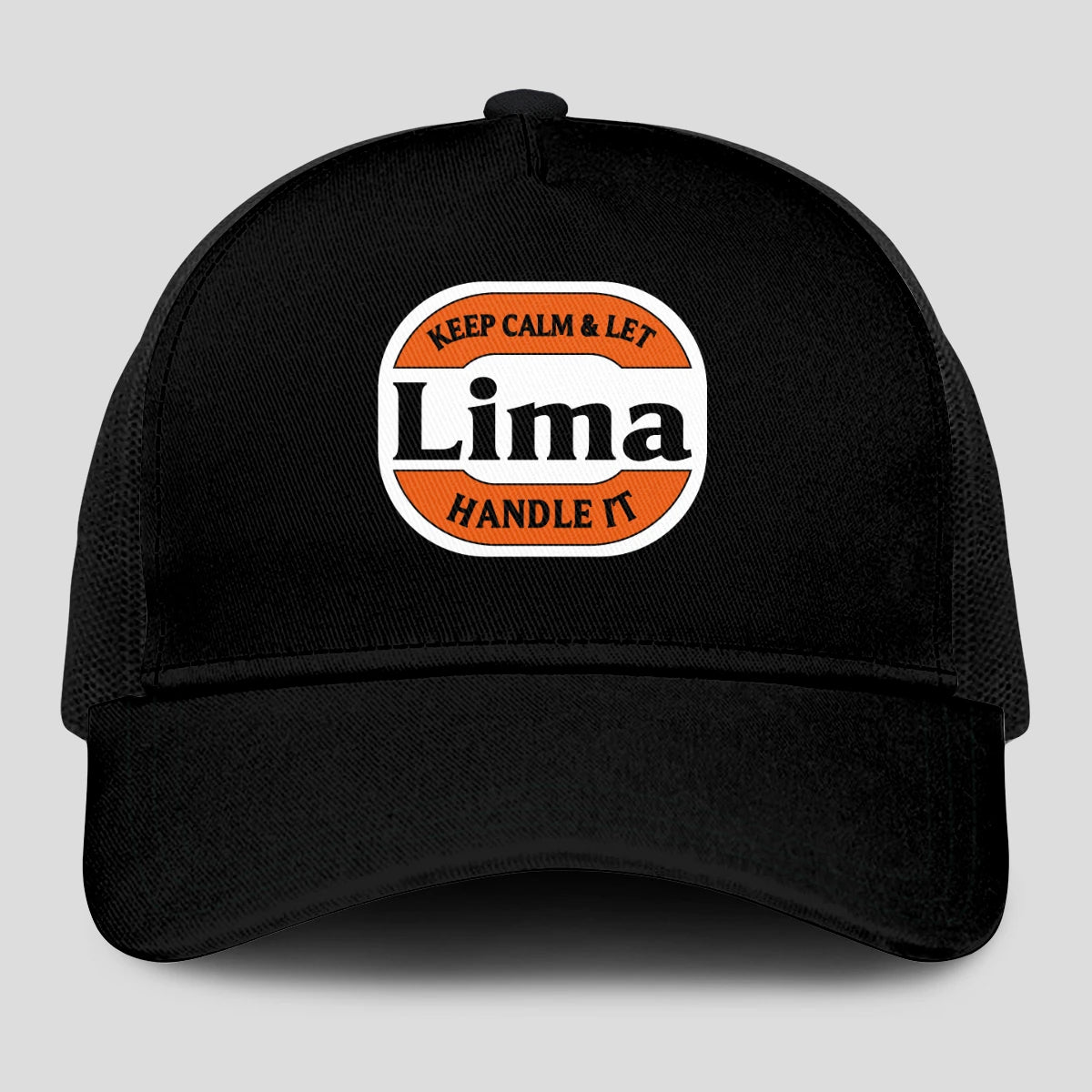 Keep Calm & Let Your Name Handle It Black Mesh Cap LIMA 13K1 C199PF