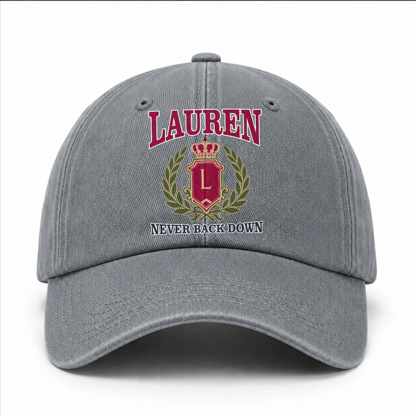 Your Name Never Back Down Royal Washed Cap LAUREN 13K1 C77PF