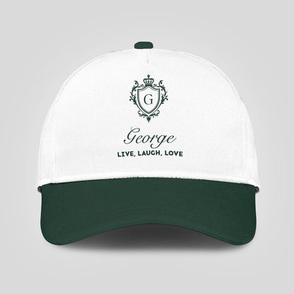 Live Laugh Love Elegant Blue And White Cap GEORGE 13K1 C90PF