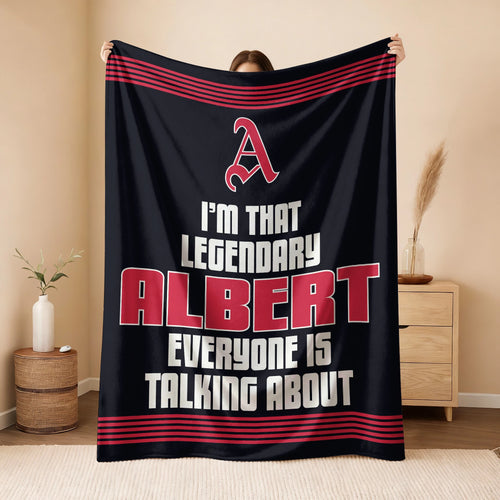 I'm That Legendary Name Dark Red Fleece Blanket ALBERT 13K1 BK48