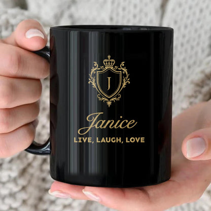 Your Name Live Laugh Love Luxury Champagne Gold Mug JANICE 13K1 MG10