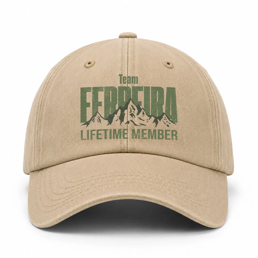 Team Your Name Lifetime Member Mountain Cap FERREIRA 13K1 C58PF
