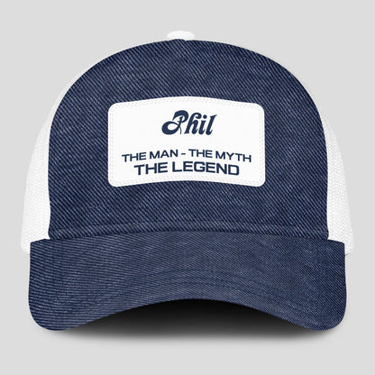 The Man The Myth The Legend Blue Denim Mesh Cap PHIL 13K1 C194PF