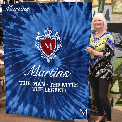 The Man The Myth The Legend Blue Waves Fleece Blanket MARTINS 13K1 BK11