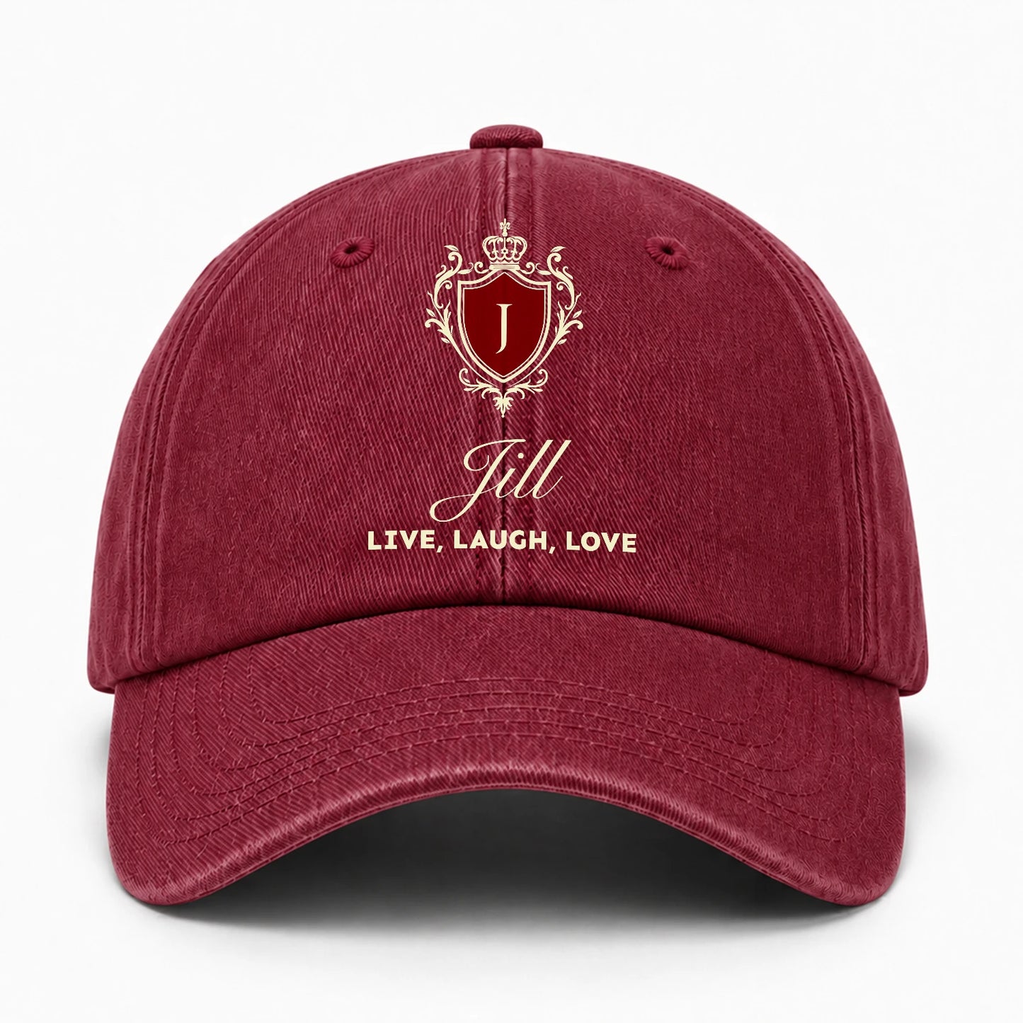 Live Laugh Love Elegant Burgundy Washed Cap JILL 13K1 C89PF