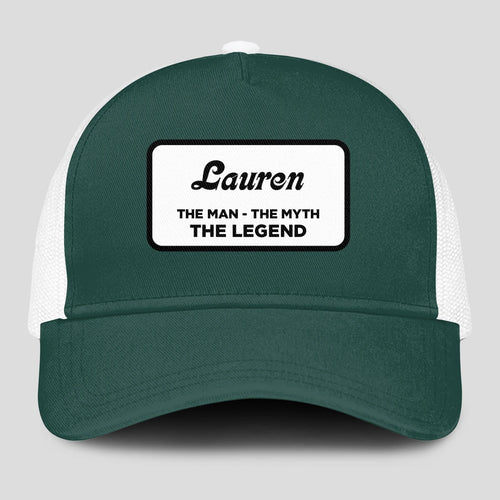 The Man The Myth The Legend Green And White Mesh Cap LAUREN 13K1 C198PF