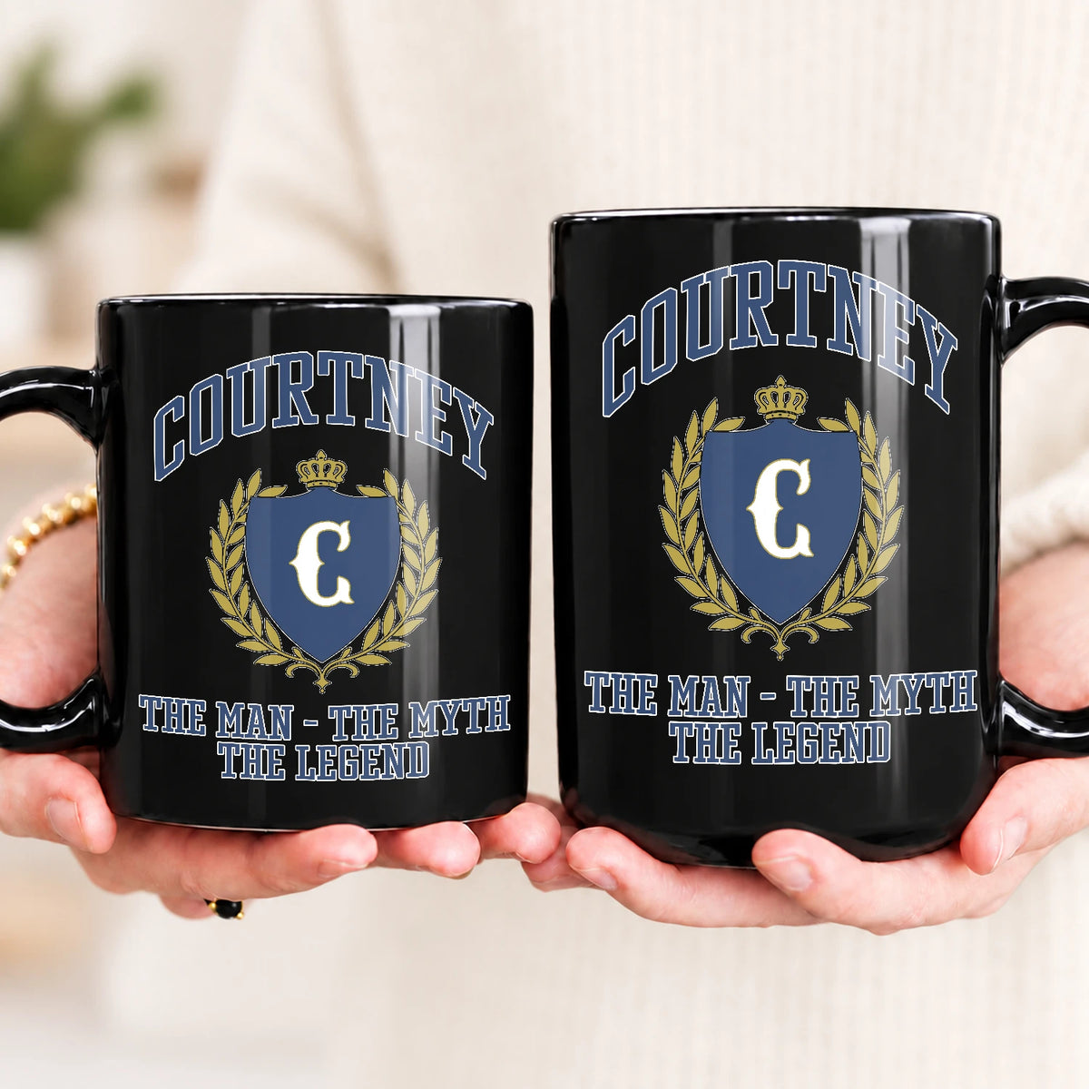 The Man The Myth The Legend Blue And Yellow Logo Mug COURTNEY 13K1 MG24