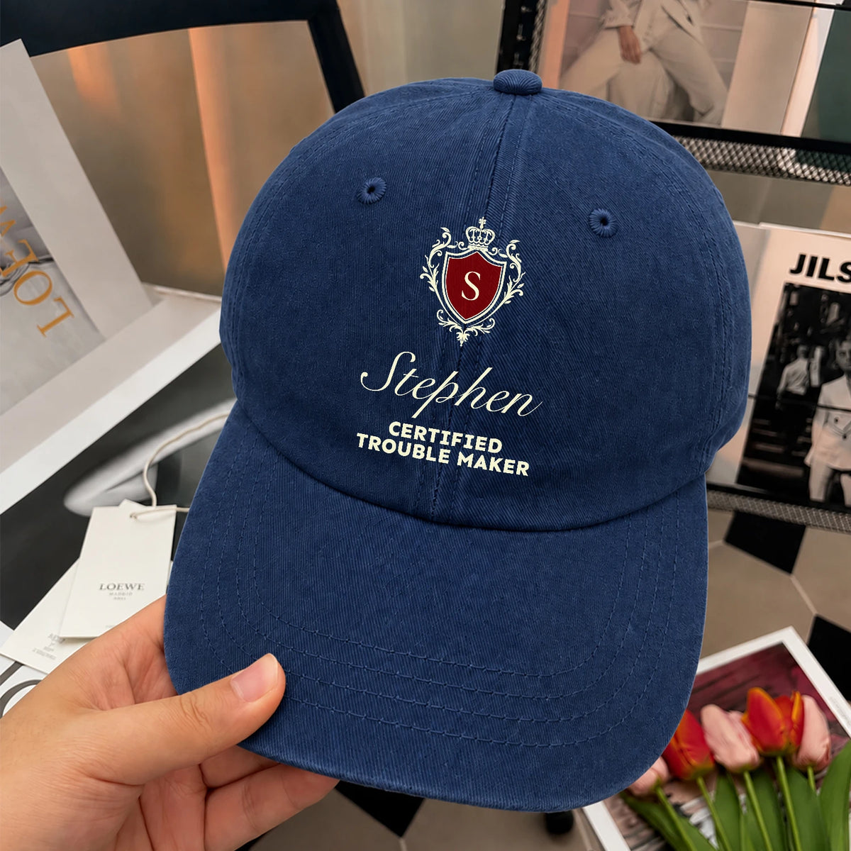 Live Laugh Love Royal Blue Washed Cap STEPHEN 13K1 C176PF
