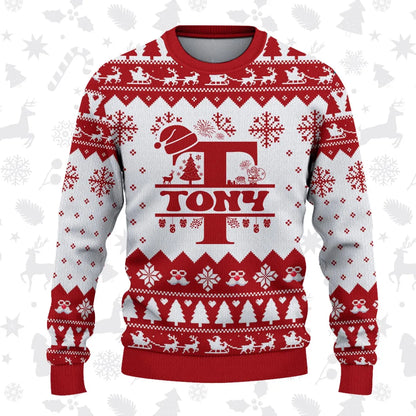 TONY Personalized Christmas Pajama Set - Holiday Gift Outfit 13K1-CR2