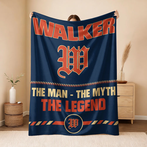 The Man The Myth The Legend Retro Fleece Blanket WALKER 13K1 BK53