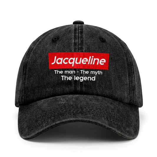 Your Name The Man The Myth The Legend Red Logo Washed Cap JACQUELINE 13K1 C130PF