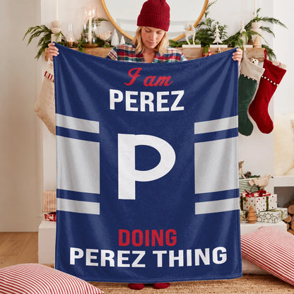 I'm Name Doing Name Things Navy Fleece Blanket PEREZ 13K1 BK51
