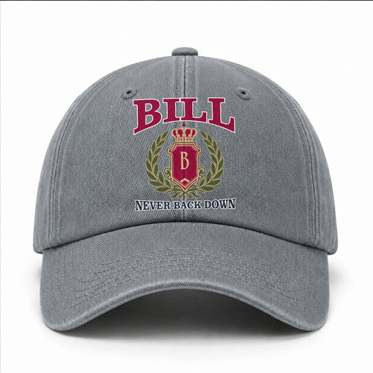 Your Name Never Back Down Royal Washed Cap BILL 13K1 C77PF