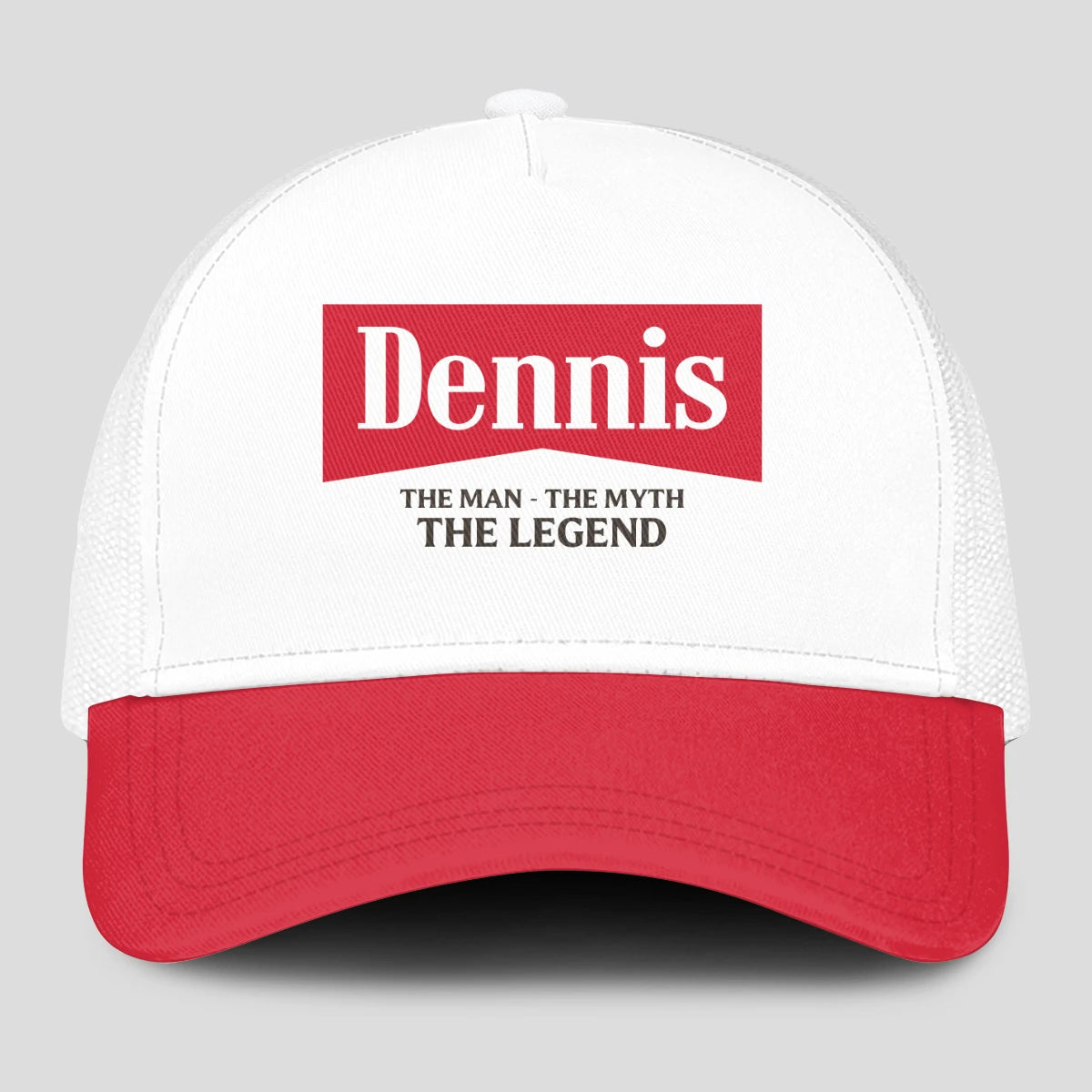 The Man The Myth The Legend Red And White Mesh Cap DENNIS 13K1 C197PF