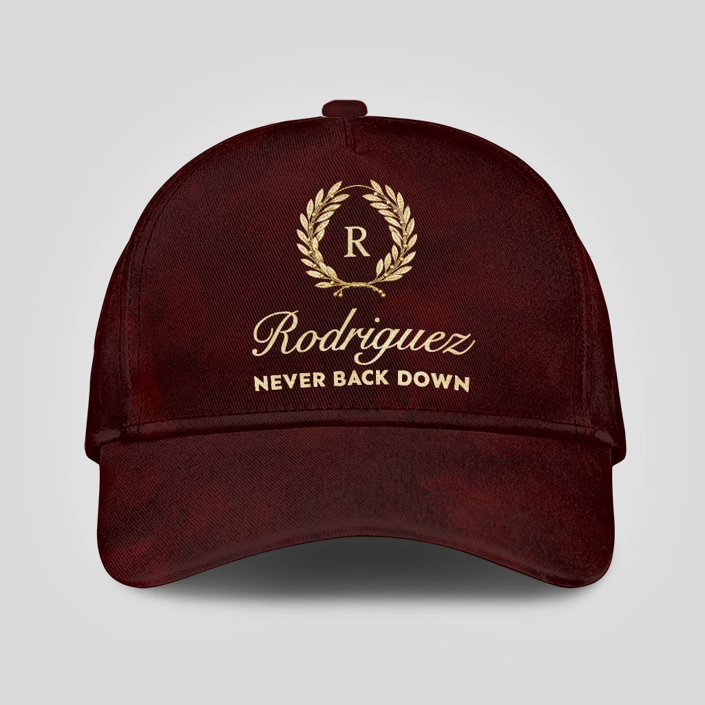 Never Back Down Golden Olive Burgundy Cap RODRIGUEZ 13K1 C177PF