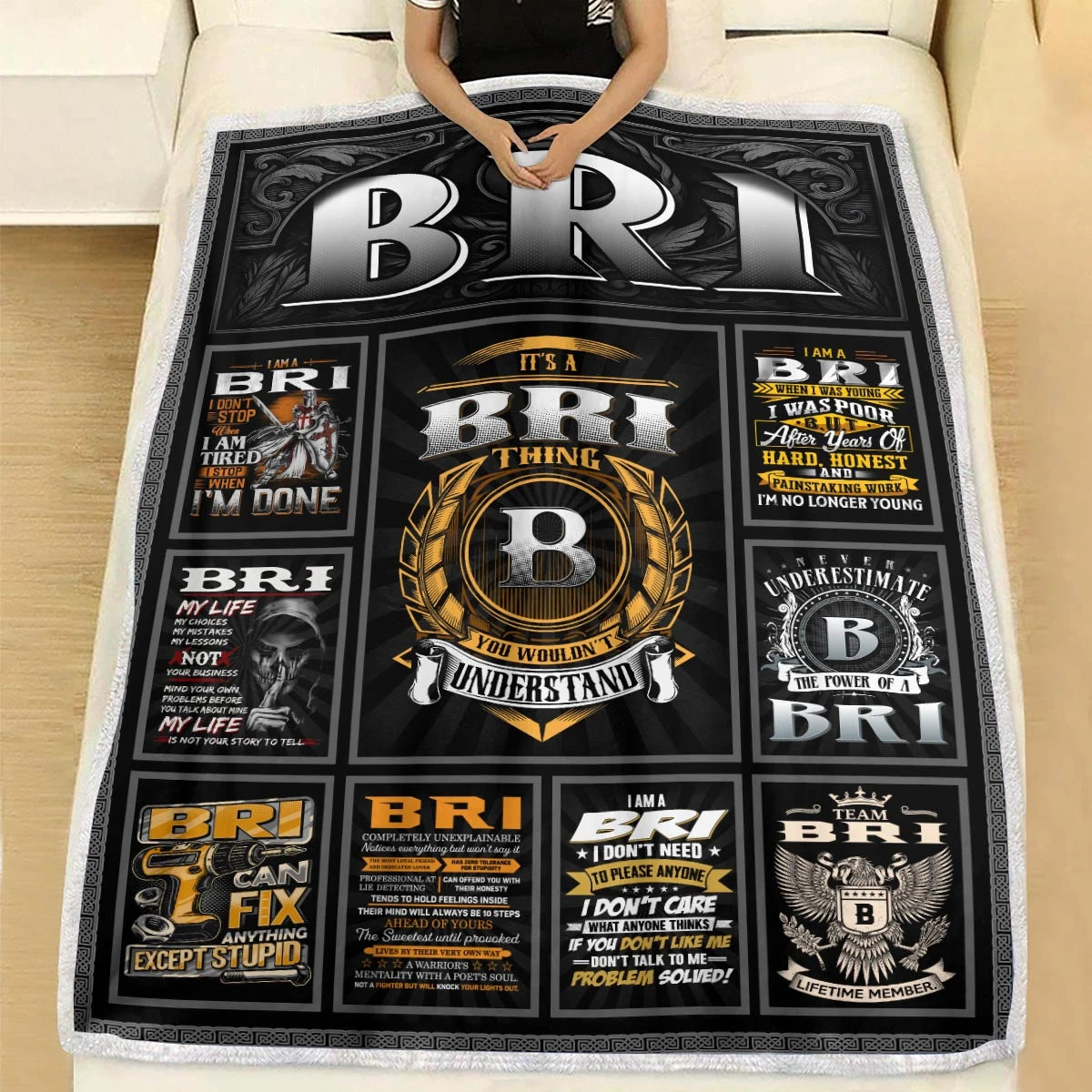 BRI Personalized Blanket | Custom Name Cozy Throw Gift 13K5-BK2