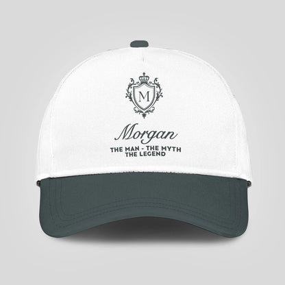 The Man The Myth The Legend Elegant Gray And White Cap MORGAN 13K1 C170PF