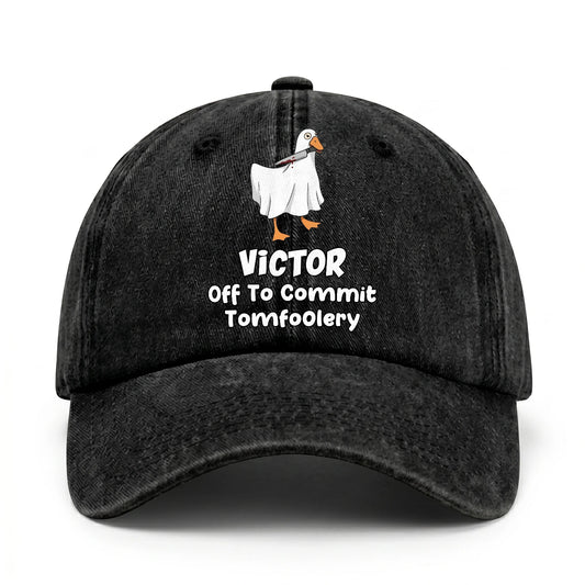Off To Commit Tomfoolery Funny Goose Washed Cap VICTOR 13K1 C131PF