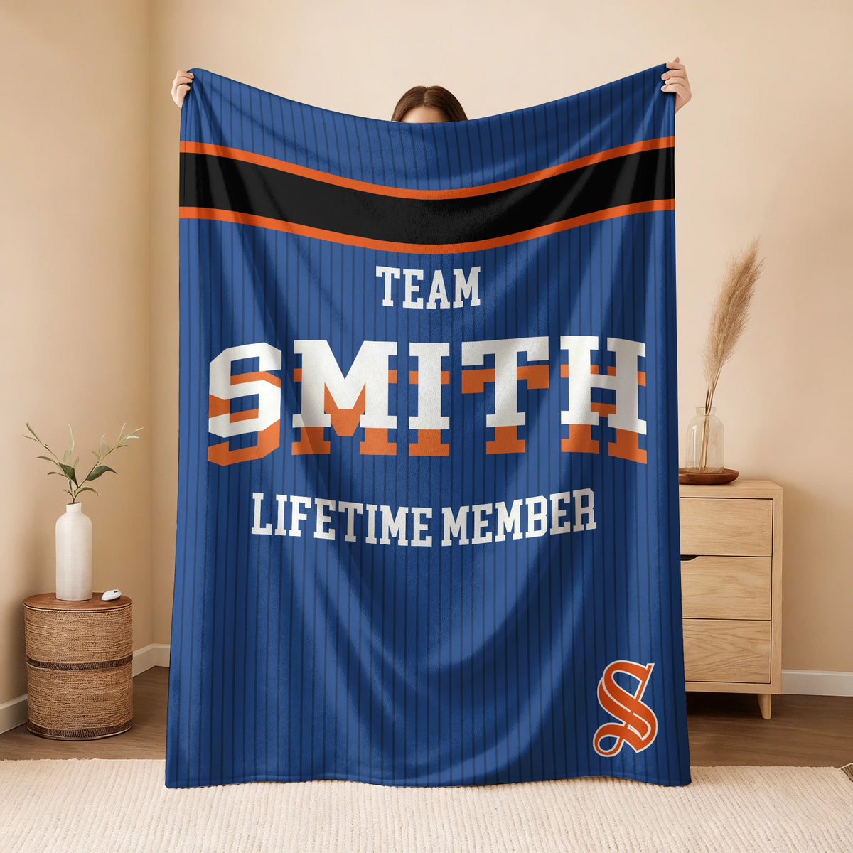 Team Your Name Lifetime Member Basketball Fleece Blanket SMITH 13K1 BK47