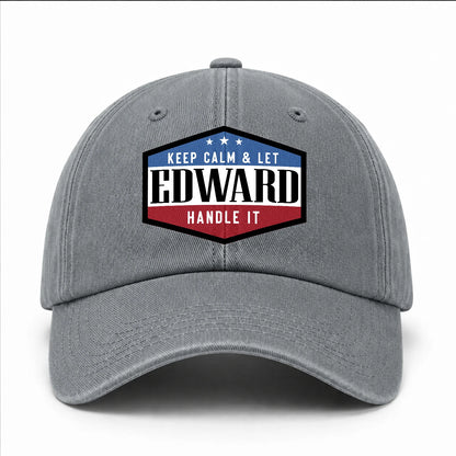 Keep Calm & Let Your Name Handle It Washed Cap EDWARD 13K1 C87PF