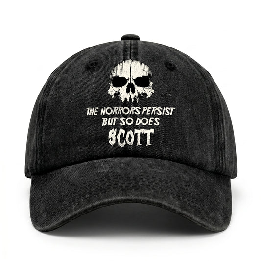 The Horrors Persist But So Does Your Name Cool Skull Washed Cap SCOTT 13K1 C134PF