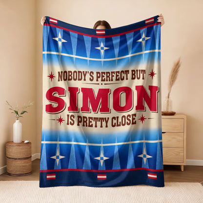Nobody's Perfect But Your Name Is Close Native American Fleece Blanket SIMON 13K1 BK57