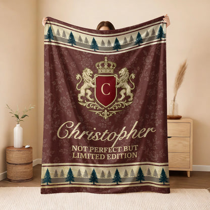 Not Perfect But Limited Edition Burgundy Pine Tree Fleece Blanket CHRISTOPHER 13K1 BK41