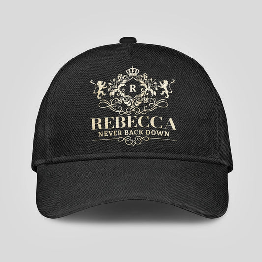 Never Back Down Royal Style Black Cap REBECCA 13K1 C179PF