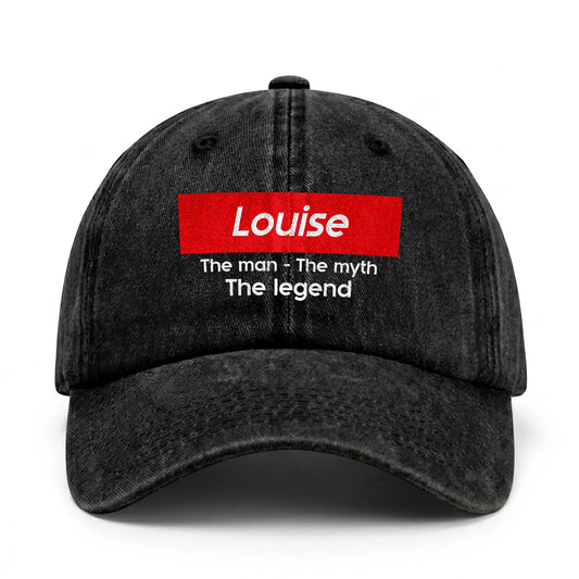 Your Name The Man The Myth The Legend Red Logo Washed Cap LOUISE 13K1 C130PF