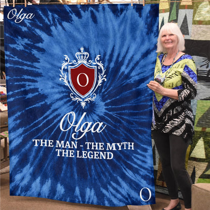 The Man The Myth The Legend Blue Waves Fleece Blanket OLGA 13K1 BK11