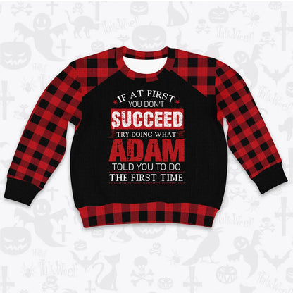 ADAM Buffalo Plaid Pajamas Set Sweater & Pants 13K1-EV2