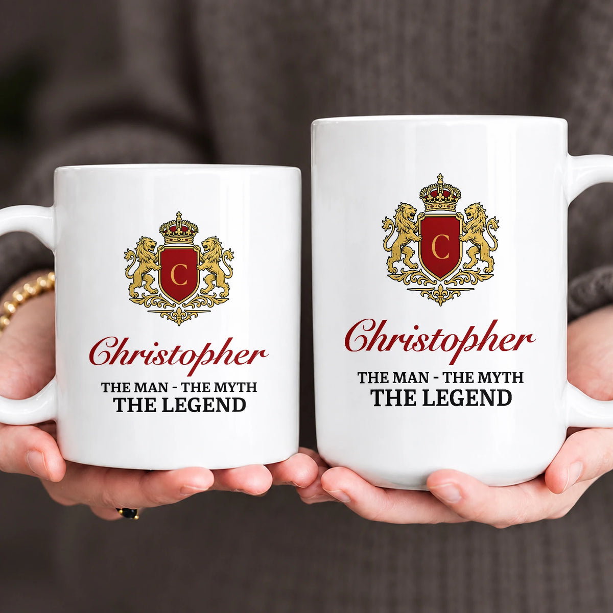 The Man The Myth The Legend Gold Royal Logo Mug CHRISTOPHER 13K1 MG03