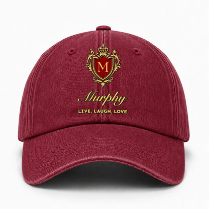 Live Laugh Love Luxury Burgundy Washed Cap MURPHY 13K1 C119PF