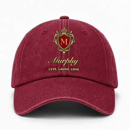 Live Laugh Love Luxury Burgundy Washed Cap MURPHY 13K1 C119PF
