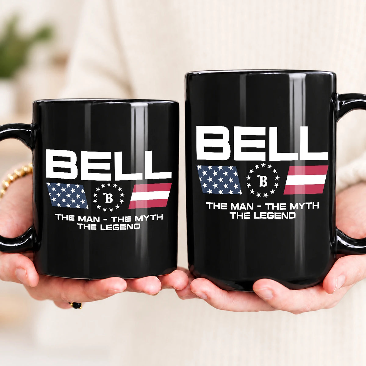 The Man The Myth The Legend Us Flag Mug BELL 13K1 MG23