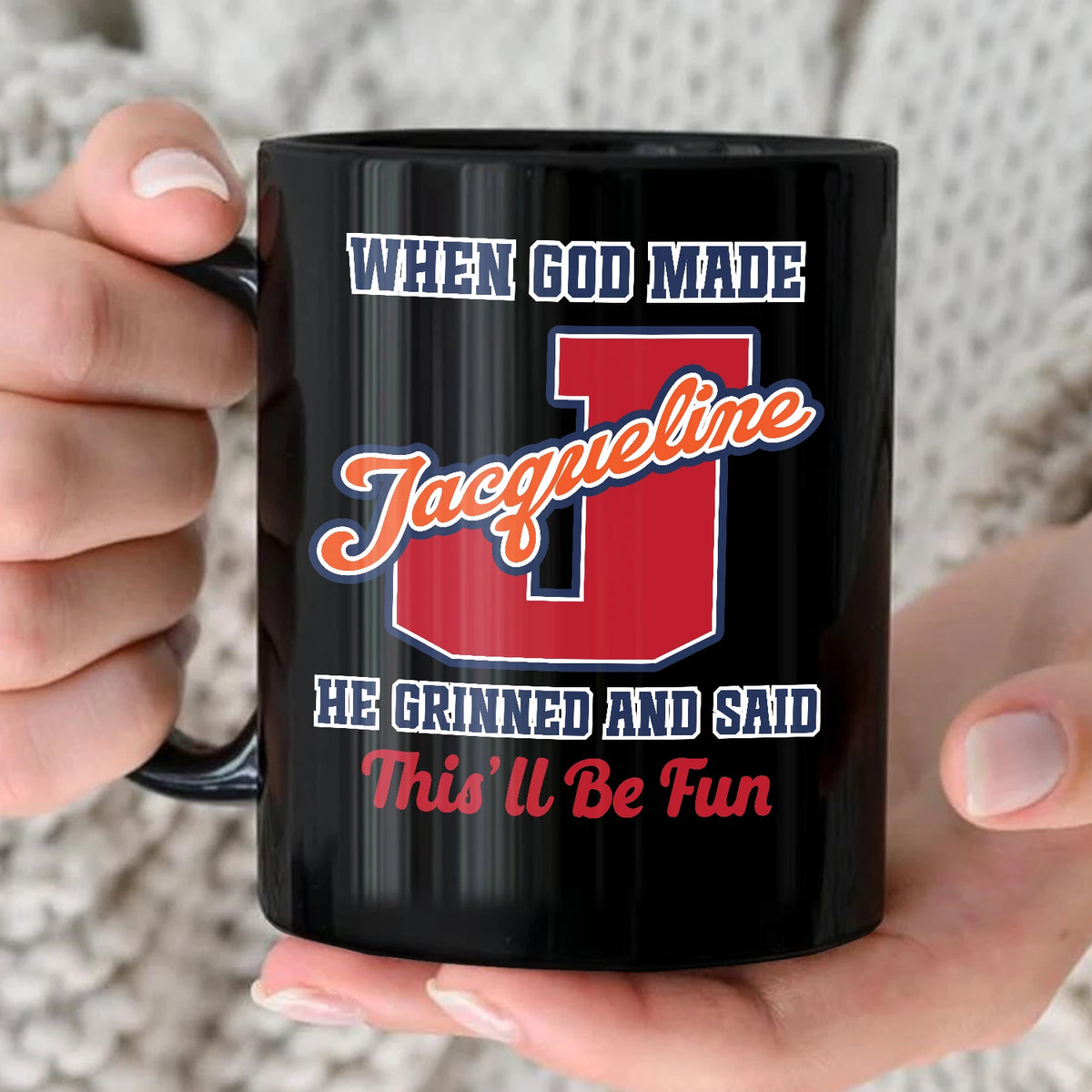 When God Made Your Name Personalized Baseball Mug JACQUELINE 13K1 MG07