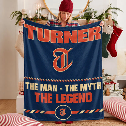 The Man The Myth The Legend Retro Fleece Blanket TURNER 13K1 BK53