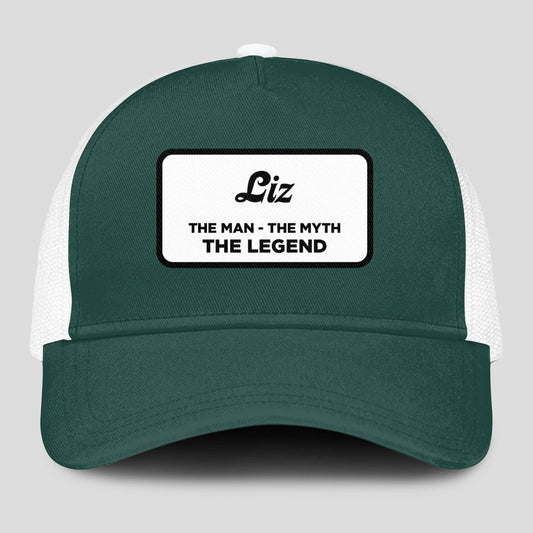 The Man The Myth The Legend Green And White Mesh Cap LIZ 13K1 C198PF